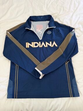Indiana Navy & Gold Lightweight Quarter-Zip Shirt Jacket